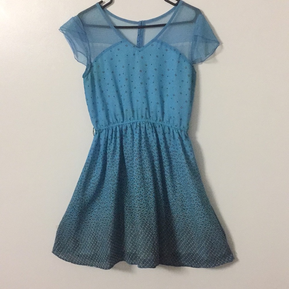 Aqua blue shift dress